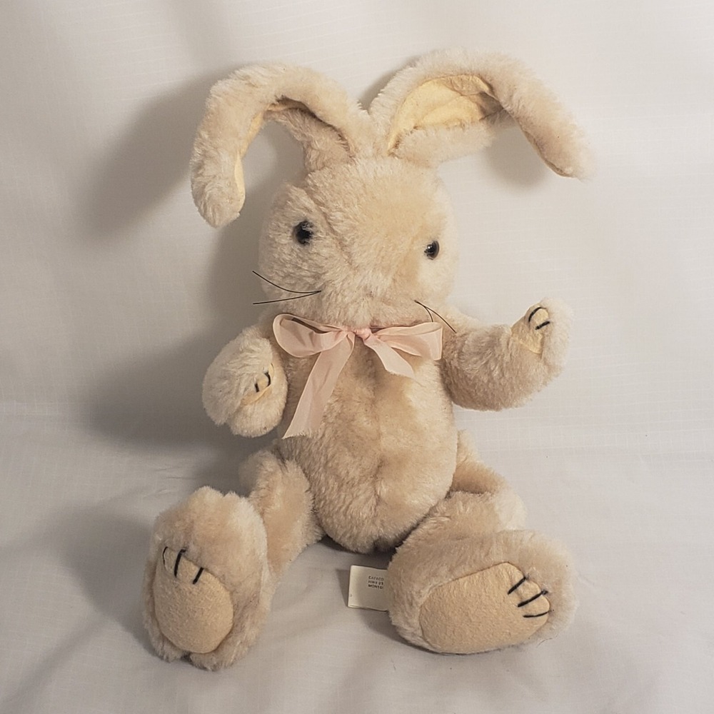 Plush Vintage Caffco International Jointed Bunny Rabbit Stuffed Animal Bend Ears